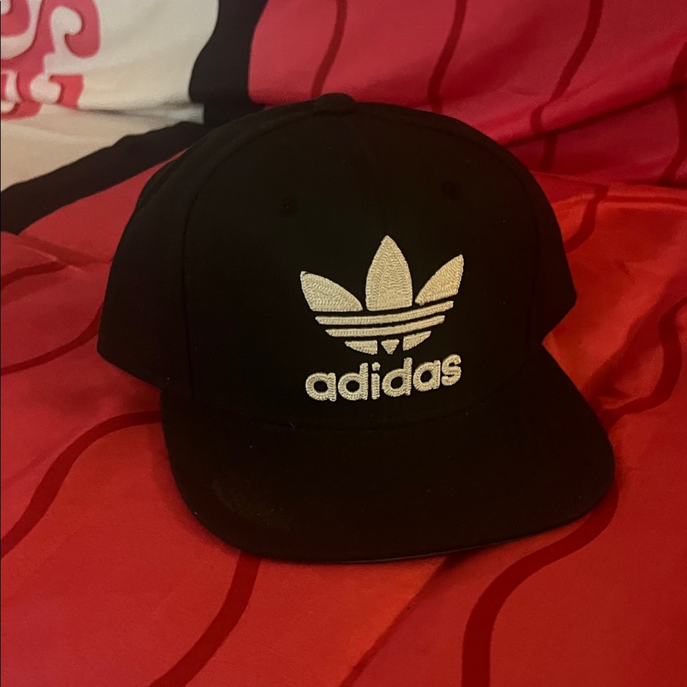 adidas Black Hat with White Trefoil Logo